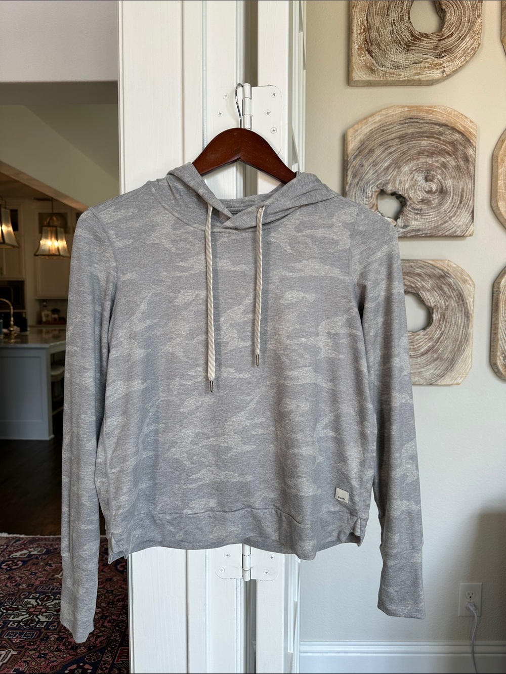 Vuori light grey pullover camo hoodie